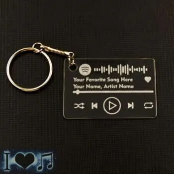 Acrylic Keychain engraved Favourite Sound Track