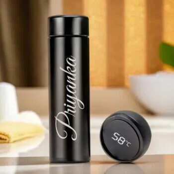 Custom Name Stainless Steel Smart Water Bottles with LED Temperature Digital Display 500ml